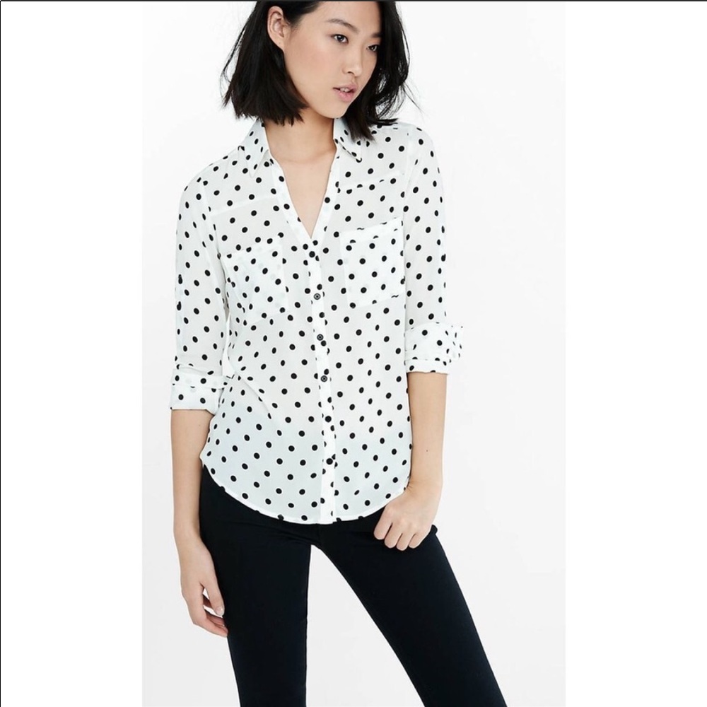 Express. Portofino.White with black dots. Size S.